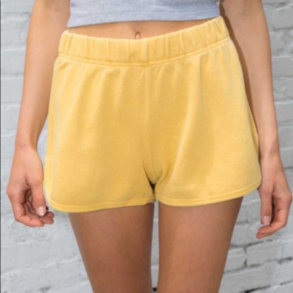 Brandy Melville yellow thermal shorts